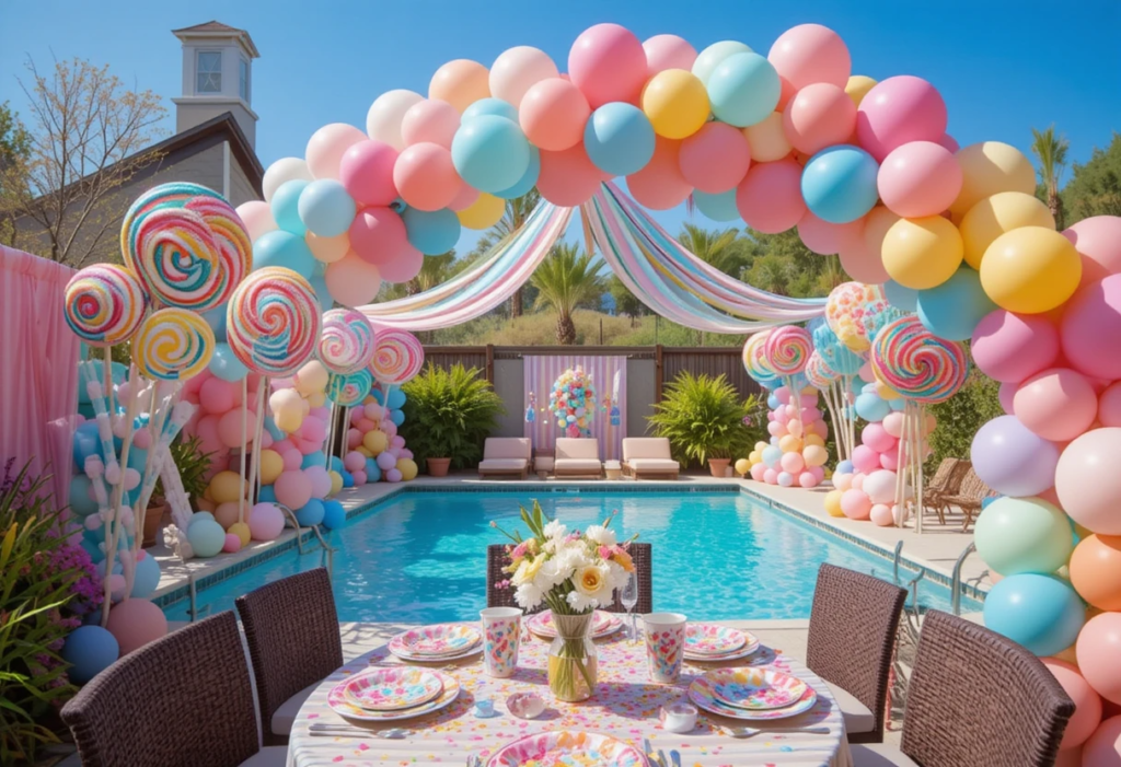 Candyland Pool Birthday Party