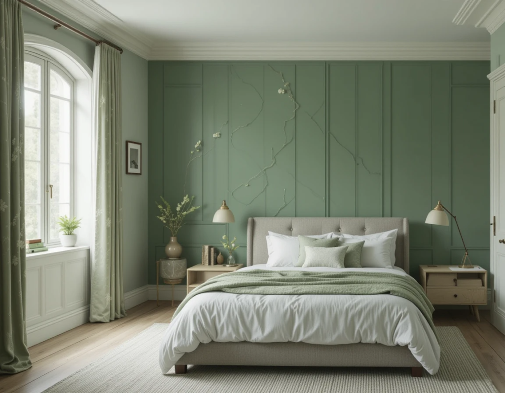 sage green bedroom 